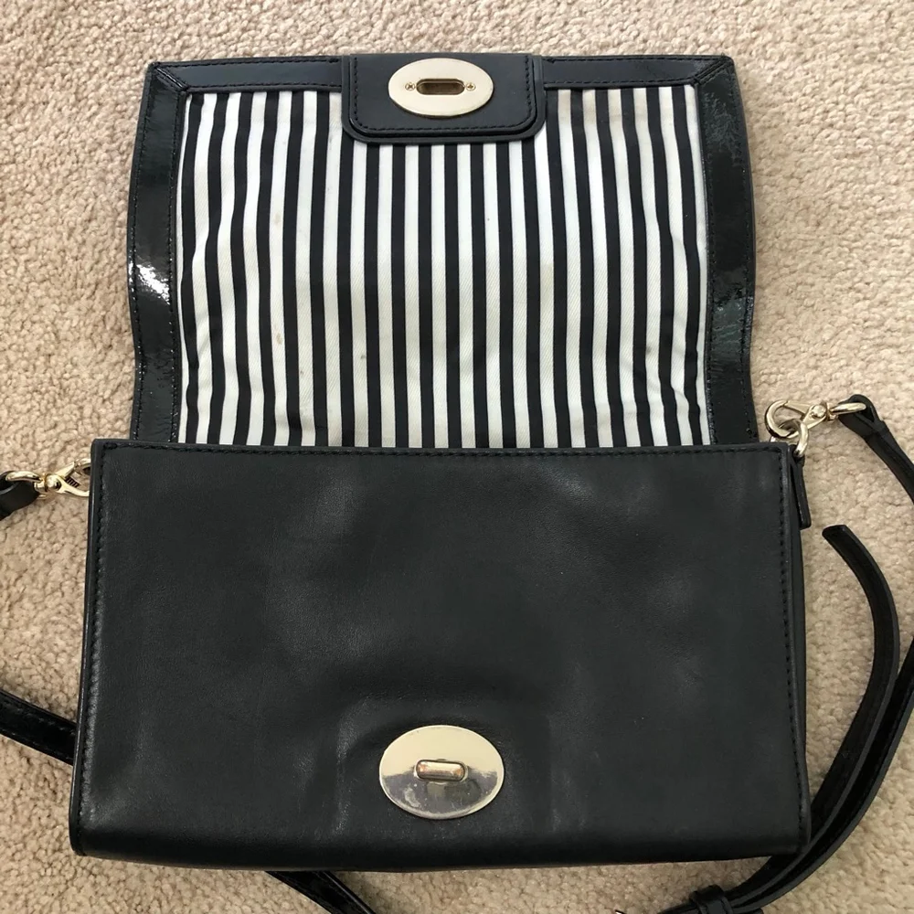 Kate Spade New York Black Leather Crossbody Bag Clutch
